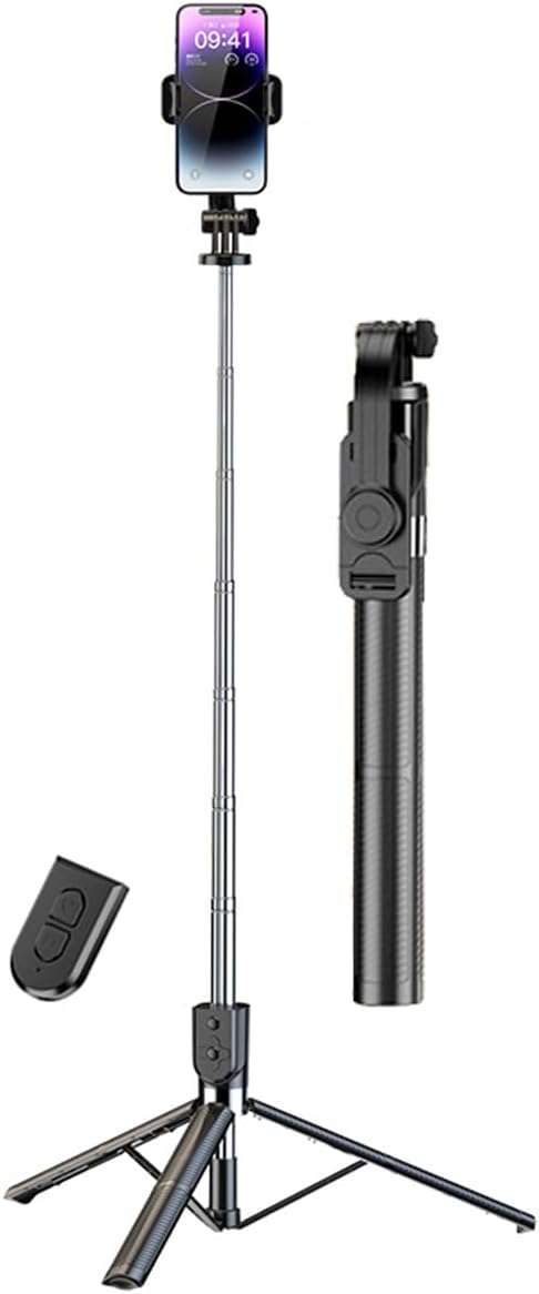 ACVV Triple Legged Selfie Stick, 1.7m with Remote Control, Extendable Swivel Mobile Stand for iPhone and Android Smart Phones