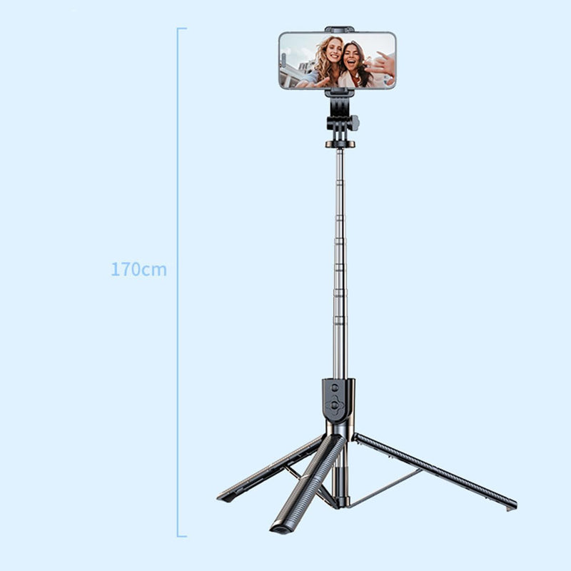 ACVV Triple Legged Selfie Stick, 1.7m with Remote Control, Extendable Swivel Mobile Stand for iPhone and Android Smart Phones