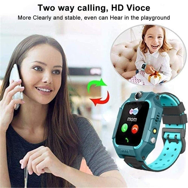 Smart Watch for Girls and Boys with Emergency Call and Conference Call with Waterproof Design and Digital Hand Touch Screen Suitable as a Birthday Gift for Children 3-13 Years Old (Black)