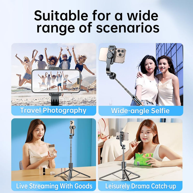 ACVV Triple Legged Selfie Stick, 1.7m with Remote Control, Extendable Swivel Mobile Stand for iPhone and Android Smart Phones