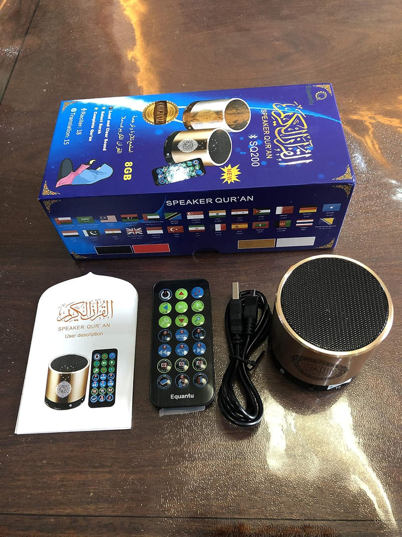 Serocchio Portable Remote Controlled Quran Speaker 8GB MP3 Player, TF Card, Rechargeable Quran Translator Radio with USB Compass